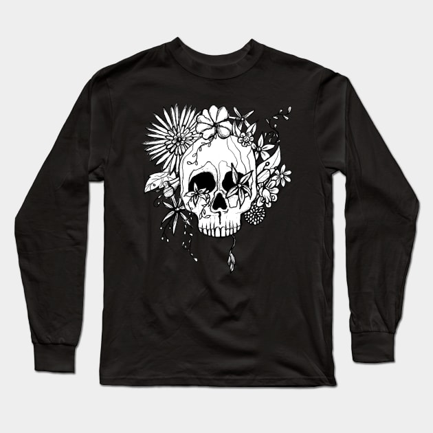 Skull Long Sleeve T-Shirt by MerryDee